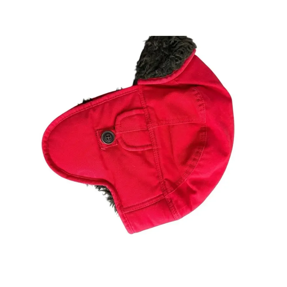 Abercombie youth red sherpa line‎ red trapper outdoor winter hat